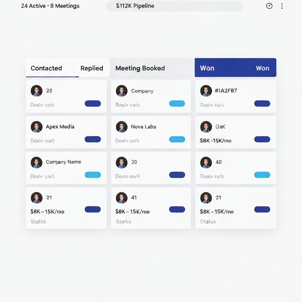 Live pipeline dashboard showing qualified leads and booked meetings